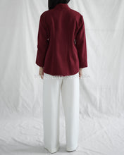 Load image into Gallery viewer, Seruni Top Atasan Dengan Bordir Bunga - Maroon Panjang