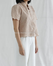 Load image into Gallery viewer, Shella Top Embroidered Cotton Top - Cream
