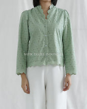 Load image into Gallery viewer, Shella Top LONG Embroidered Cotton Top - Sage