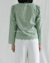 Load image into Gallery viewer, Shella Top LONG Embroidered Cotton Top - Sage