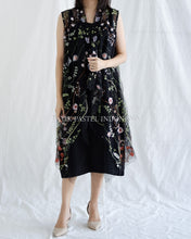 Muat gambar ke penampil Galeri, Garden Set Brocade Tulle - Vest & Inner Dress - Black (PO 7 hari kerja)