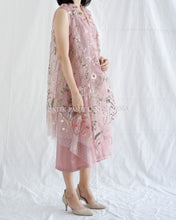 Muat gambar ke penampil Galeri, Garden Set Brocade Tulle - Vest & Inner Dress - Dusty Pink