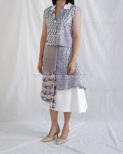 Muat gambar ke penampil Galeri, Laura Set Blazer and Skirt - White / Blue
