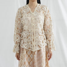 Load image into Gallery viewer, Bella Top Atasan Brokat Prada Lace - Batik Pastel
