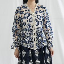 Load image into Gallery viewer, Bella Top Atasan Brokat Prada Lace - Batik Pastel
