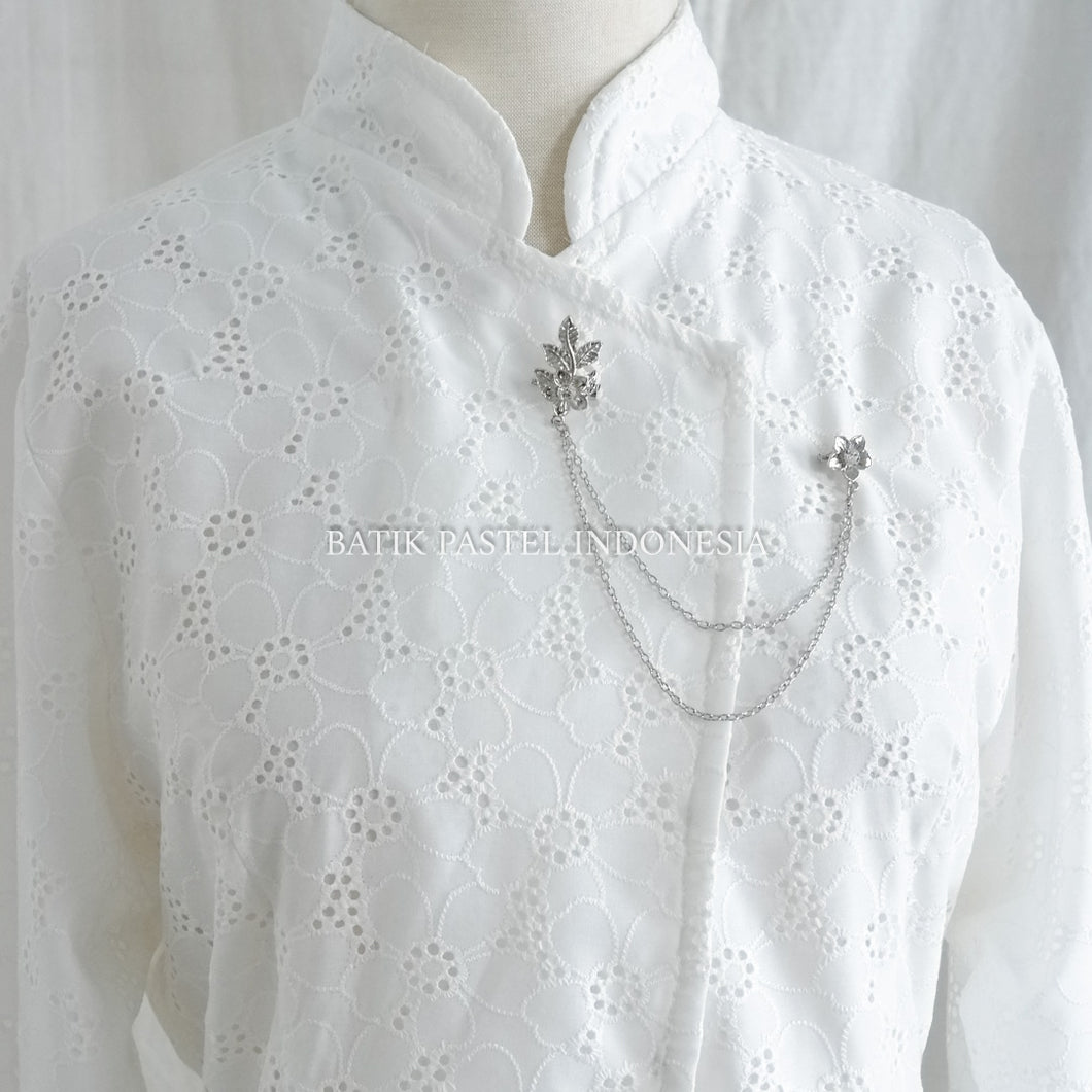 Bros / Brooch rantai aksesoris kebaya janggan batik pastel