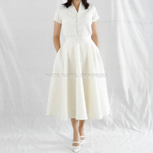 Load image into Gallery viewer, [Bisa Terpisah] Laura Rok Payung / Flare Full Circle &amp; Atasan Blouse Vneck Jacquard Premium Lebaran 2026 - Mewah &amp; Lembut - Batik Pastel
