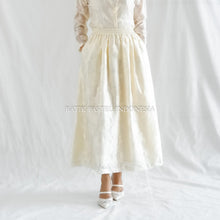 Load image into Gallery viewer, Batik Pastel MeiHua Skirt Bordir Timbul Premium - Rok Karet Lipit Mewah Pinggang Full Karet Bawahan Kebaya Lebaran 2026
