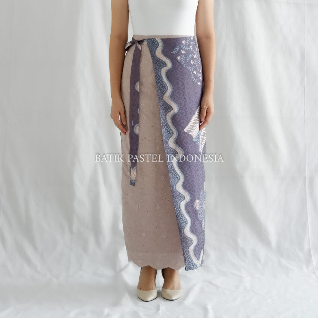 Rania Skirt - Rok Span Kombinasi Batik dan Katun Bordir
