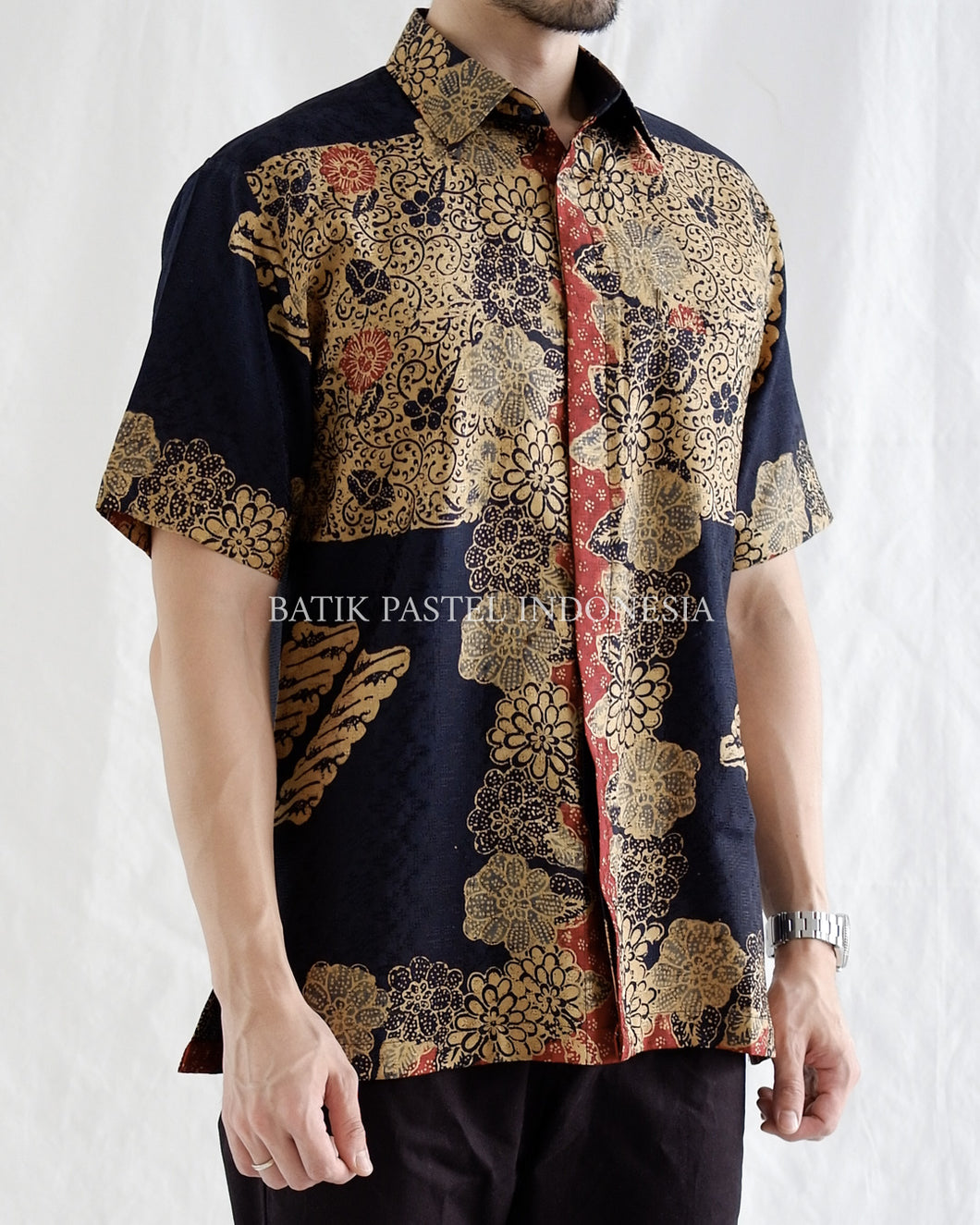 PO Batik Shirt - Navy 3 Motifs