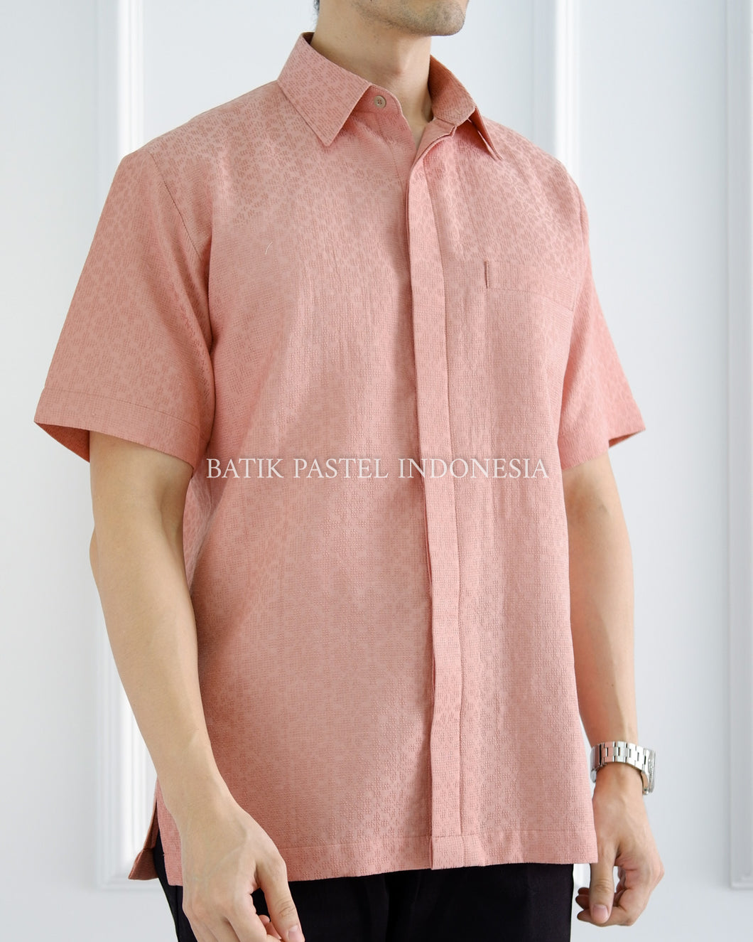 PO Kemeja Tenun Polos - Dusty Pink